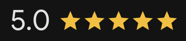 Five-star customer rating with 5.0 out of 5.0 score.