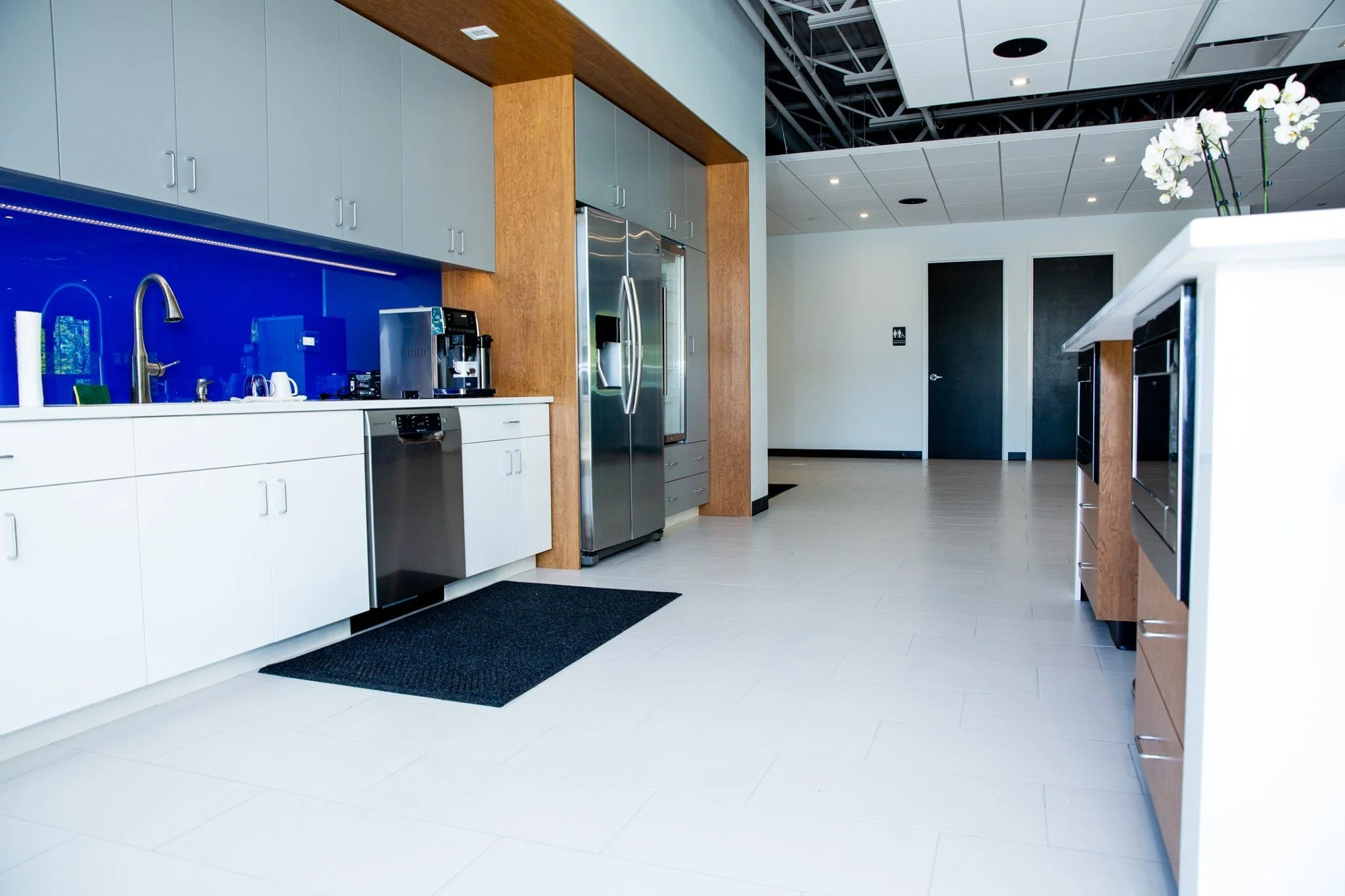 Commercial porcelain tile flooring installation at TCC Wireless retail store in Bloomingdale IL