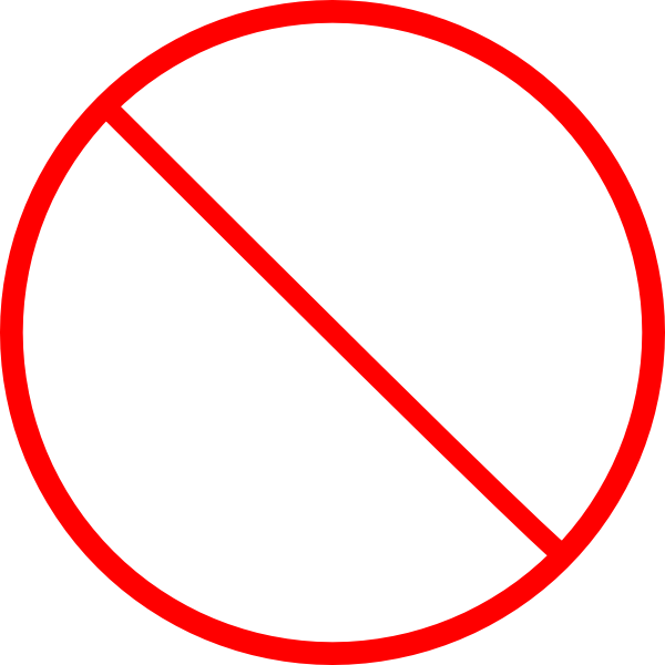 No parking sign with a red circle and diagonal line over a black background.