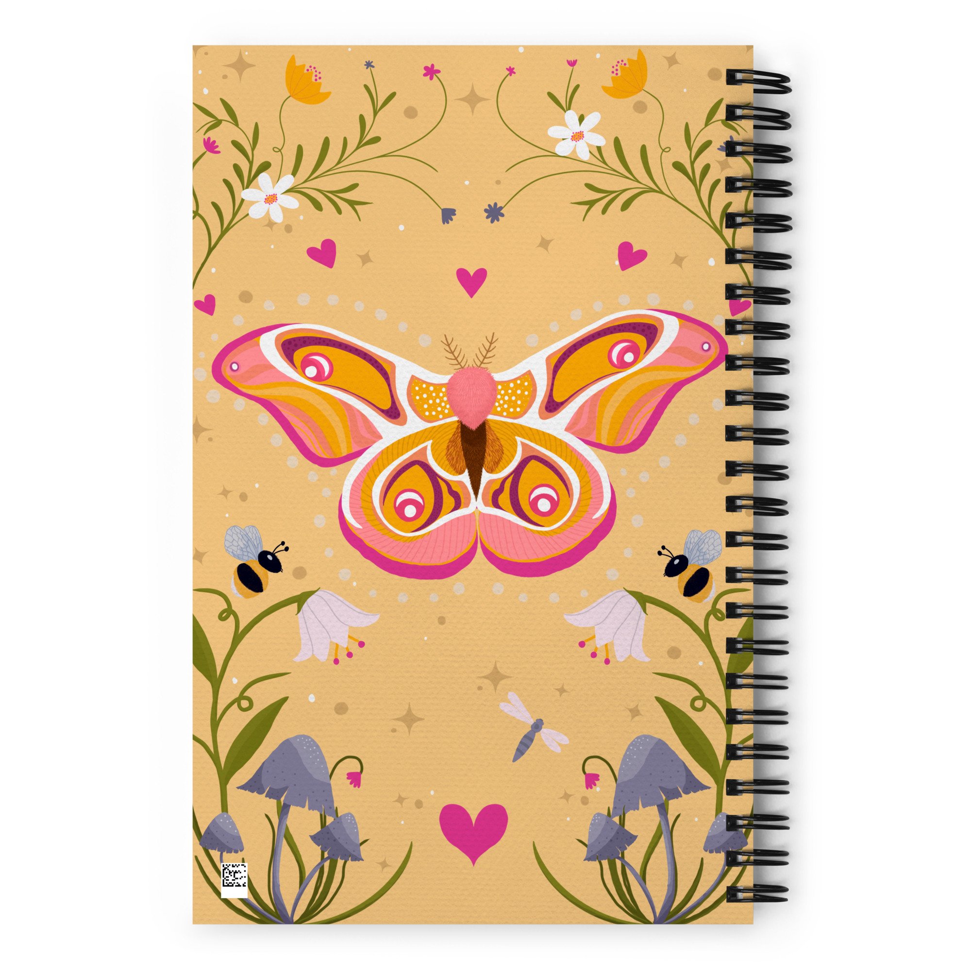 Moth in Enchanted Garden Spiral notebook