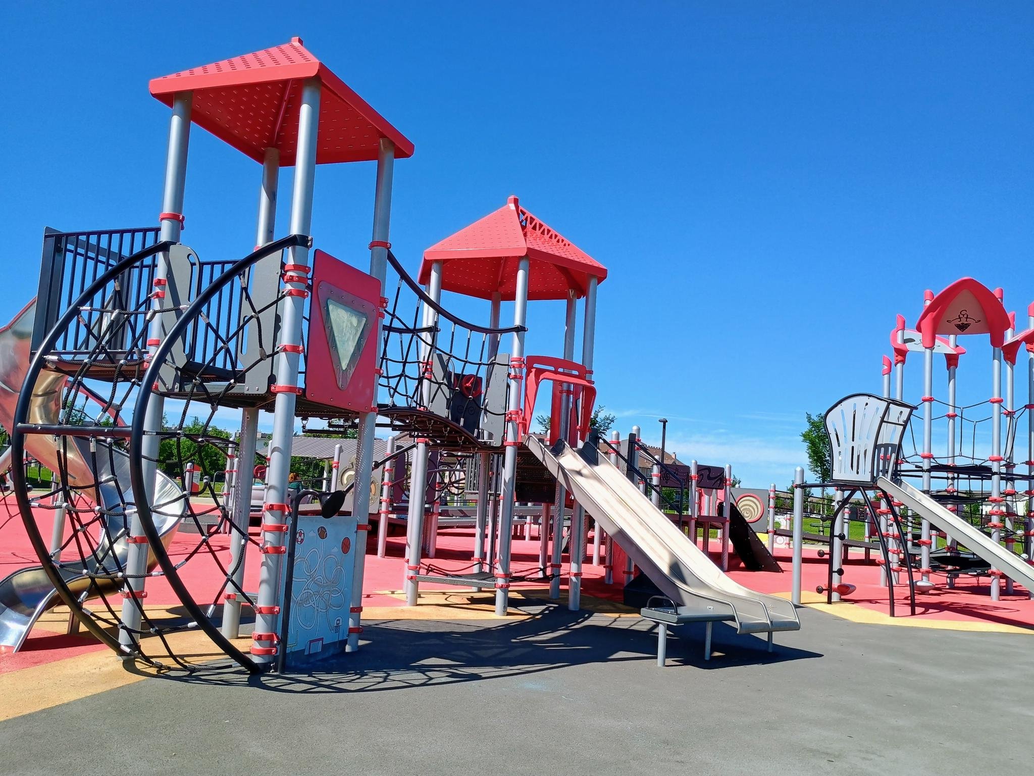 Inclusive playground sponsored by Canadian Tire Corporation and their franchisees. Playground is located in the Clarevew community of north Edmonton, Alberta