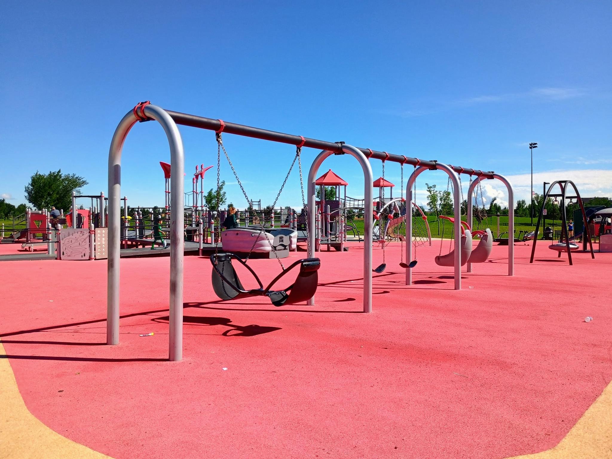 Inclusive playground sponsored by Canadian Tire Corporation and their franchisees. Playground is located in the Clarevew community of north Edmonton, Alberta