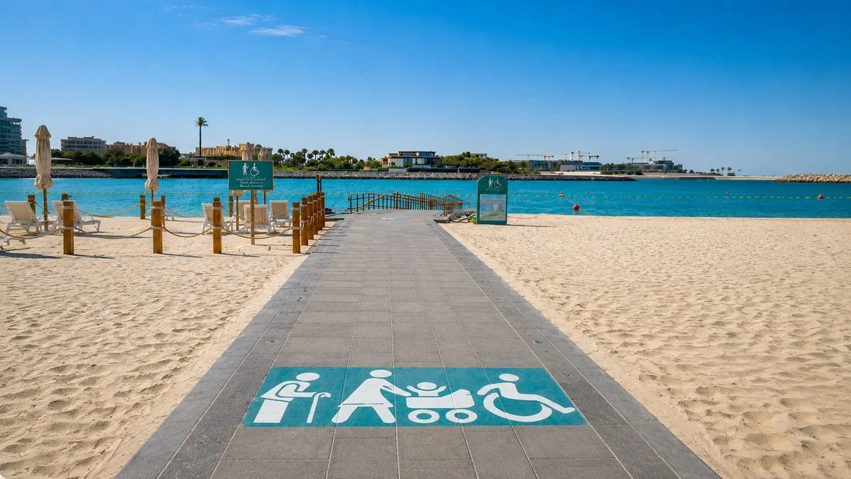 Jumeirah Beach 2 in Dubai. Accessible and inclusive beach