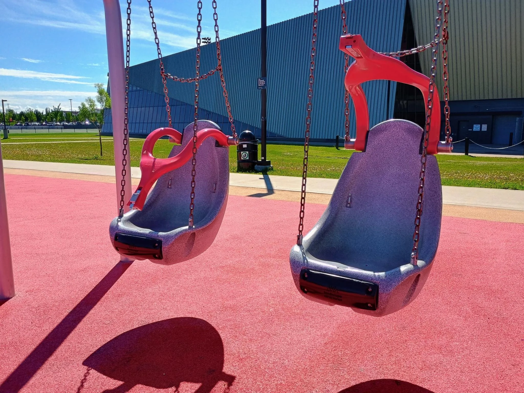 Inclusive playground sponsored by Canadian Tire Corporation and their franchisees. Playground is located in the Clarevew community of north Edmonton, Alberta