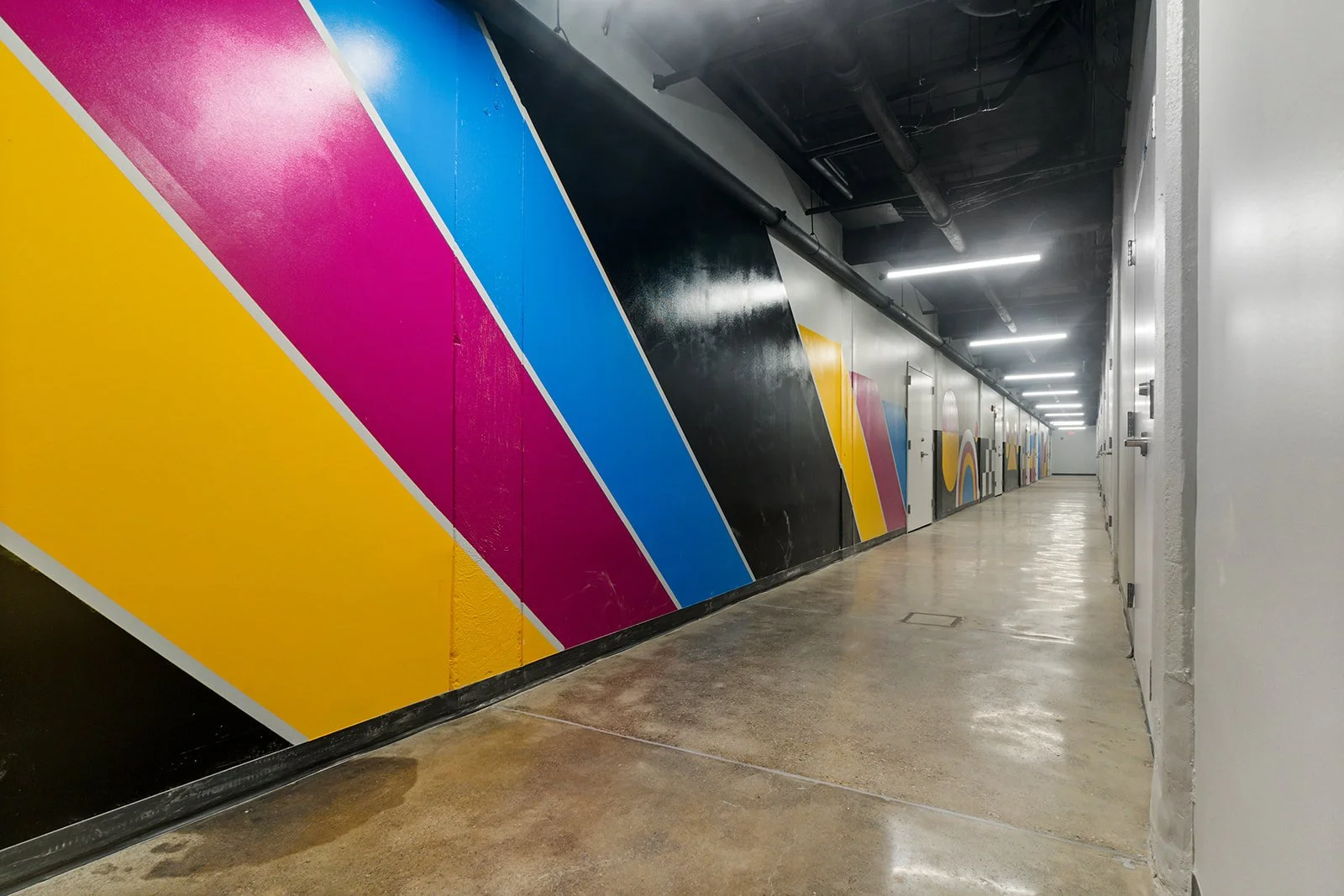 Hallway shot of J-centrel commercial hallway in the lower level of the North Tower