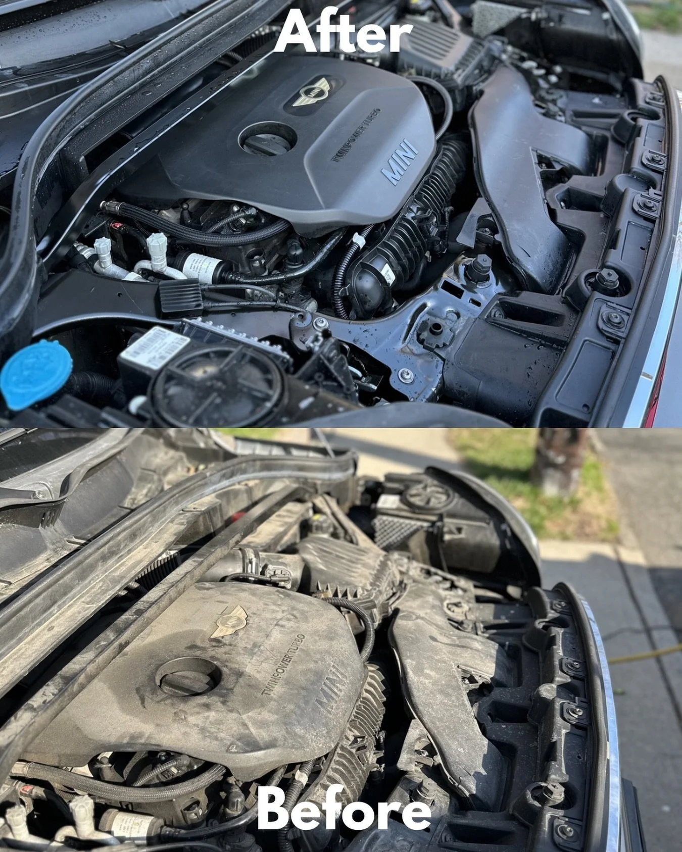 Engine bay add-on starting at $60.

Before vs after &mdash; big difference once all that buildup is gone. Clean engine bay just hits different.

&mdash;&mdash;&mdash;

Unseen Detailing
Mobile Detailing | NJ

What I offer:
&bull; Full interior &amp; e