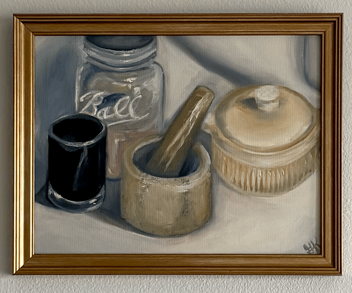 Framed Oil Still Life Painting
