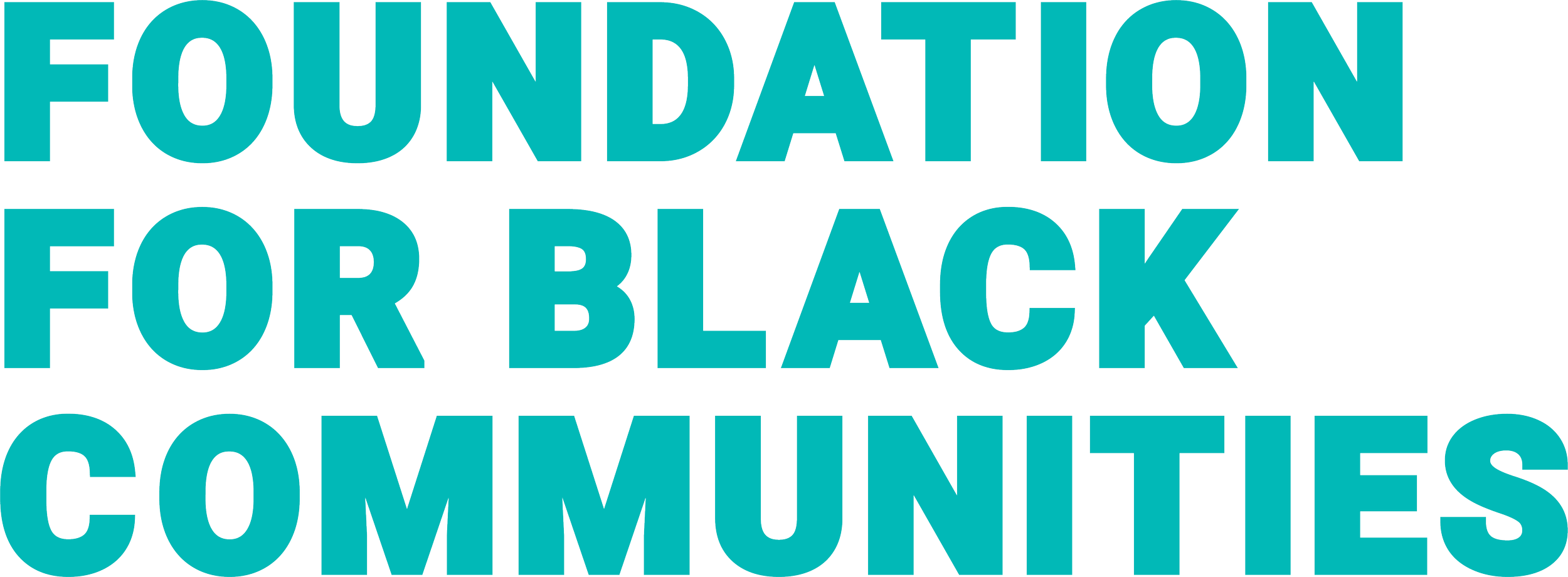 Text reading 'Foundation for Black Communities' in large, blue letters.