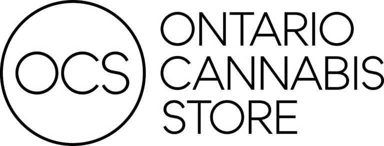 Logo for Ontario Cannabis Store with a circle surrounding the letters 'OCS' and the words 'Ontario Cannabis Store' to the right.