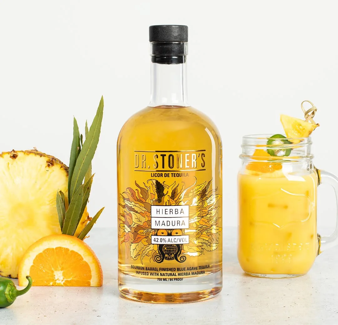 Blue Agave Tequila with Cocktail and Fruit