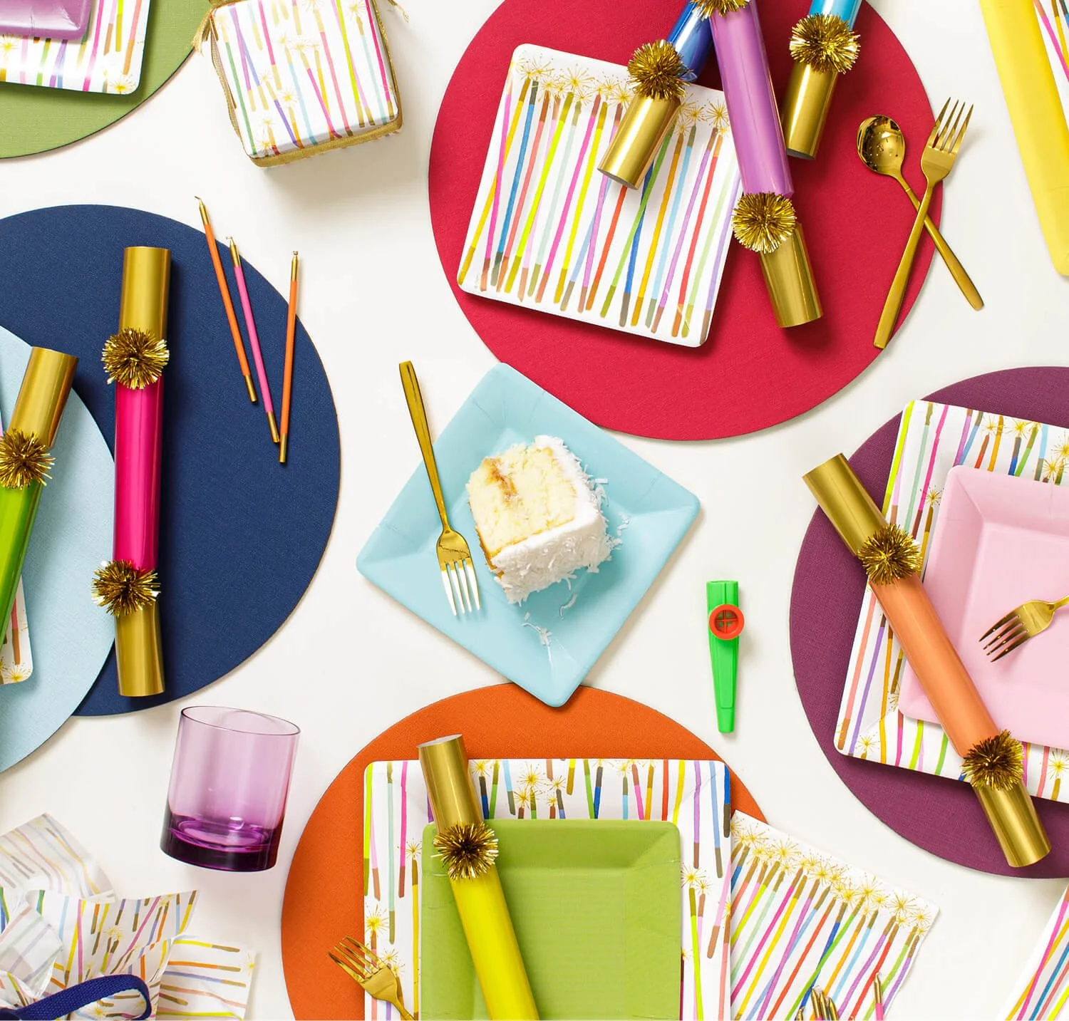 Party Plates and Crackers Flatlay