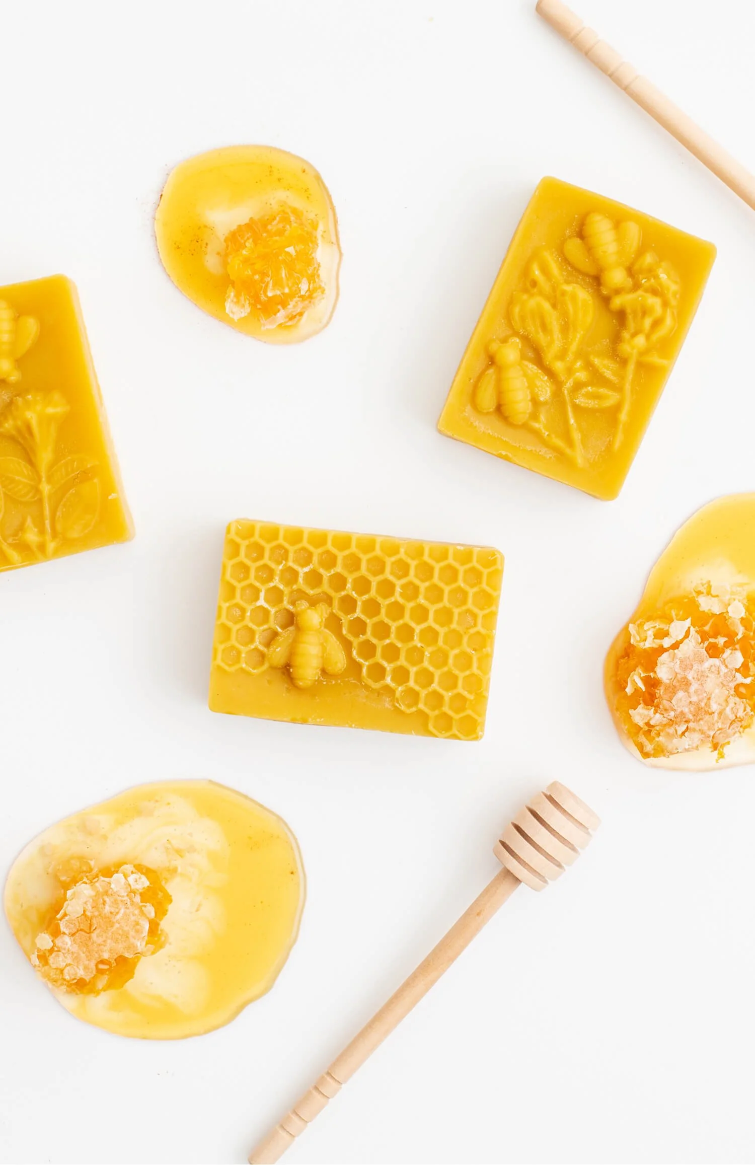 Honey Soaps Styled on White Instagram
