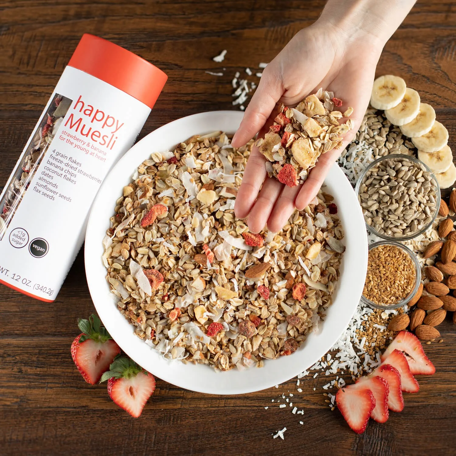 Happy Muesli Styled With Ingredients