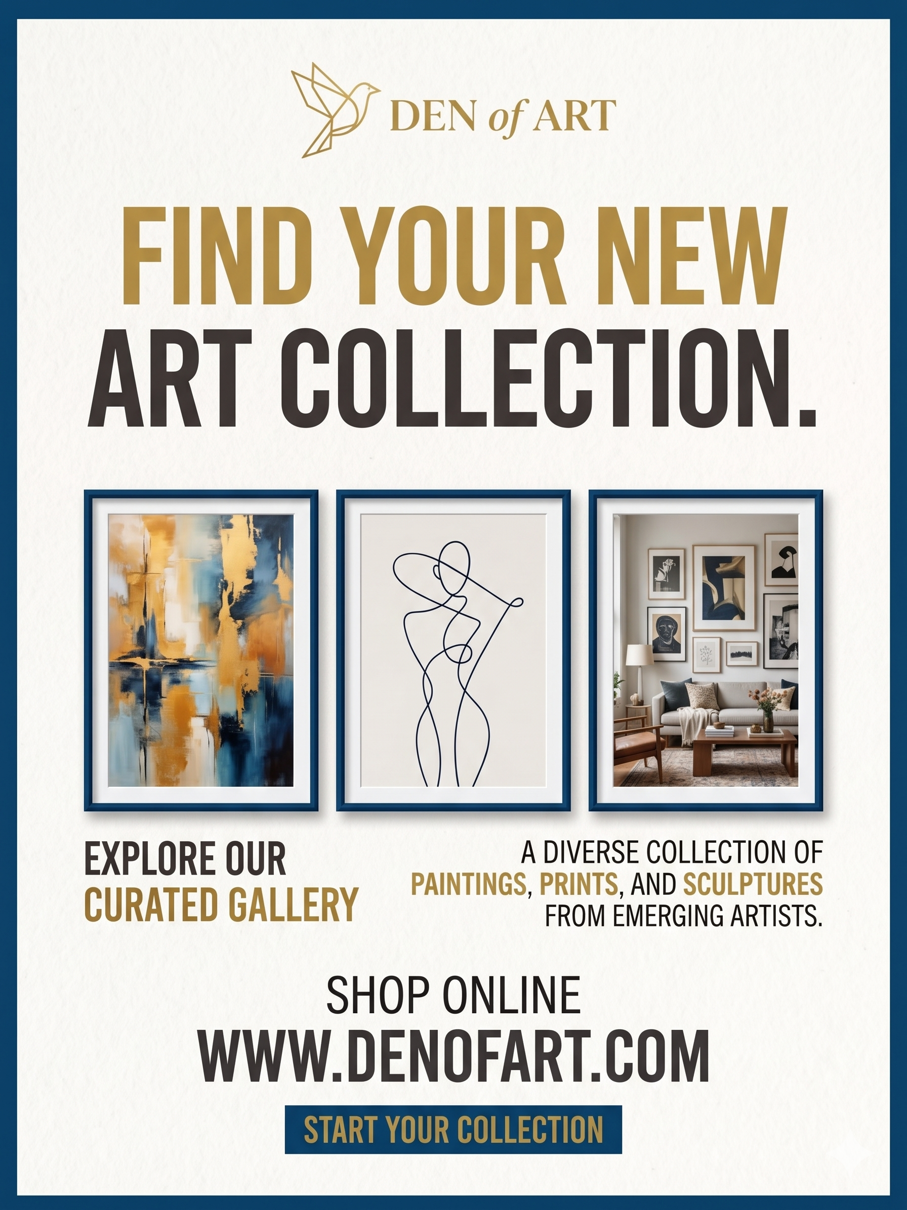The DENofART, your artist storefront where we sell, print and deliver pieces from your gallery aka DEN.
 