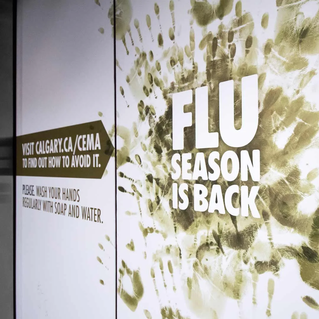 City of Calgary: 2011 Flu Awareness Campaign (Elevator Graphics) — Creative Direction & Design