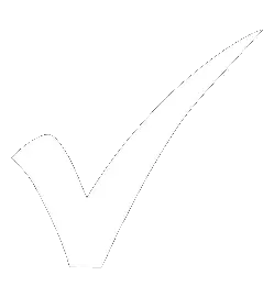 White checkmark on a black background