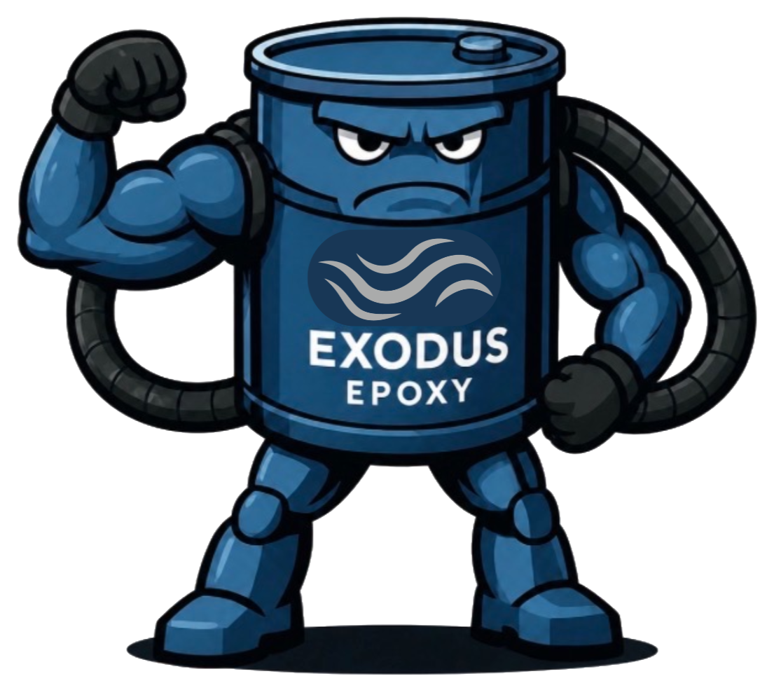 exodus epoxy and flooring mascot tuff tank flexing