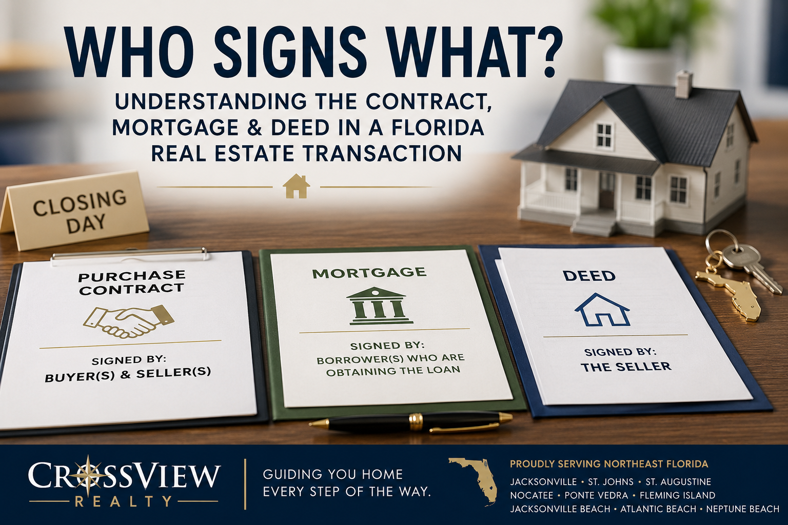 Who Has to Sign the Contract, Mortgage, and Deed in a Florida Real Estate Transaction?