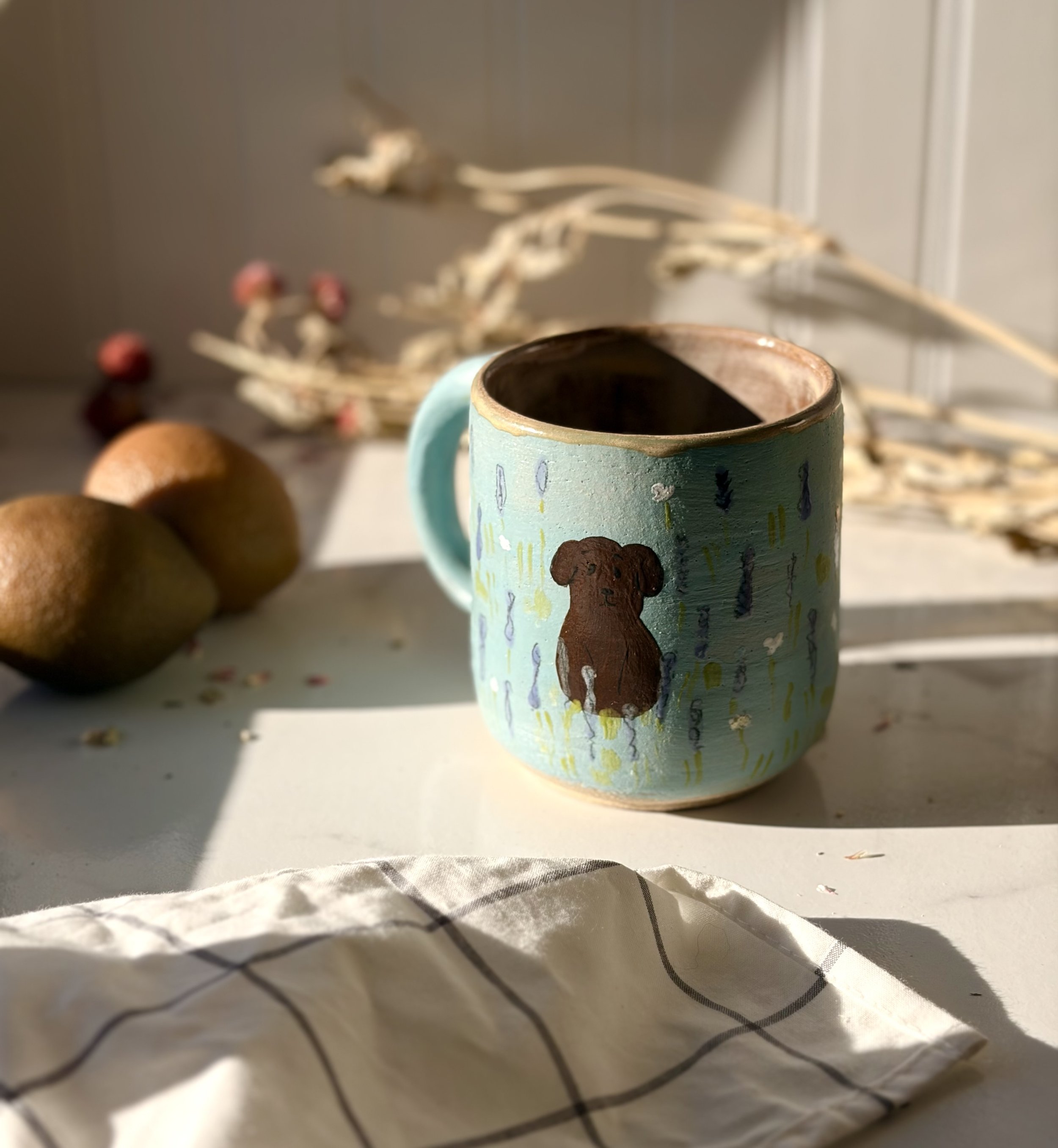 Dog In Lavender Field Coffee Mug