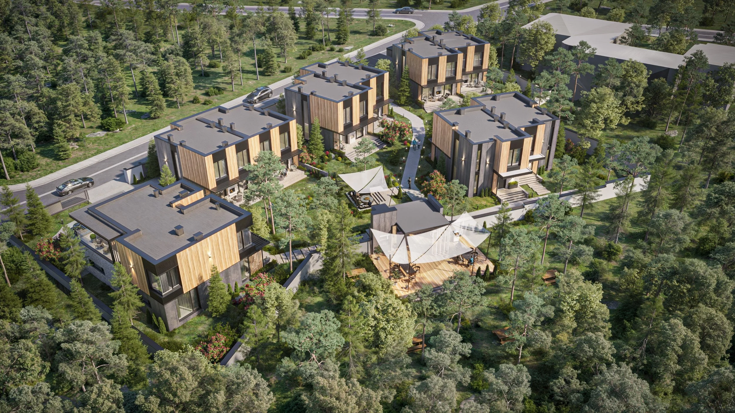 Изграждане на вентилируема фасада с облицовка от синтерован камък и алуминиева субструктура, парк Росенец, България