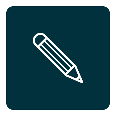 Icon of a pencil drawn in white on a dark blue background. Step #2 of the Deck Masters Process: Clear Design & Scope: You’ll receive a precise estimate outlining the project scope, and we’ll discuss any lingering questions.