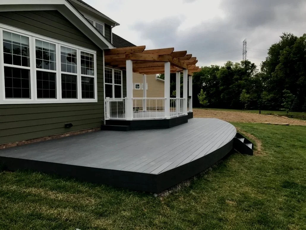 Newly built TimberTech deck, crafted by Deck Masters in Central Ohio.