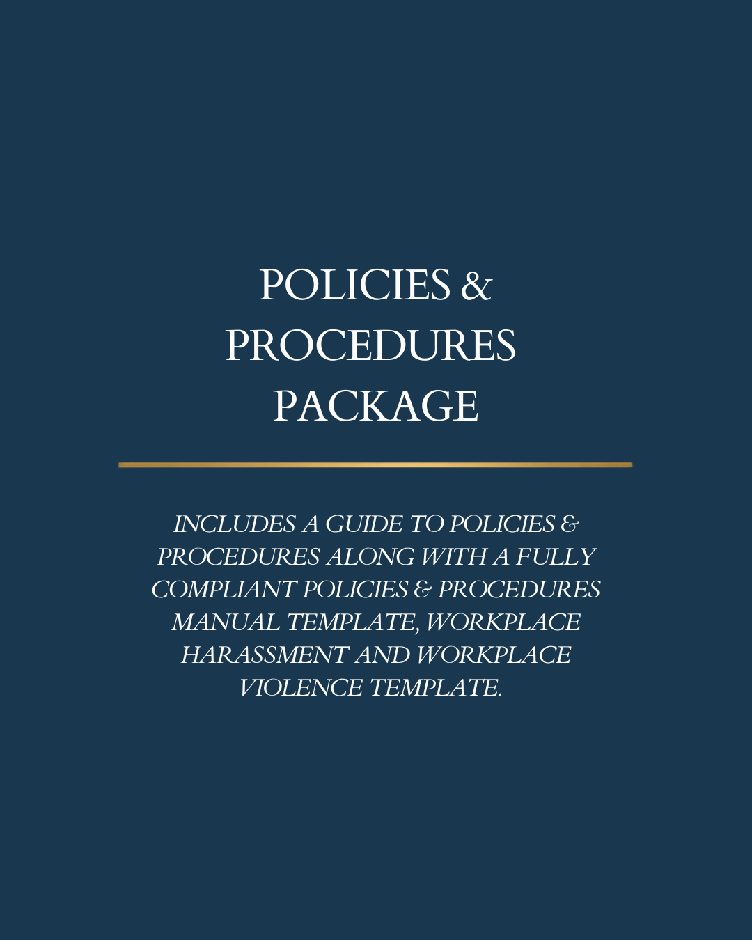 Policies and Procedures Package