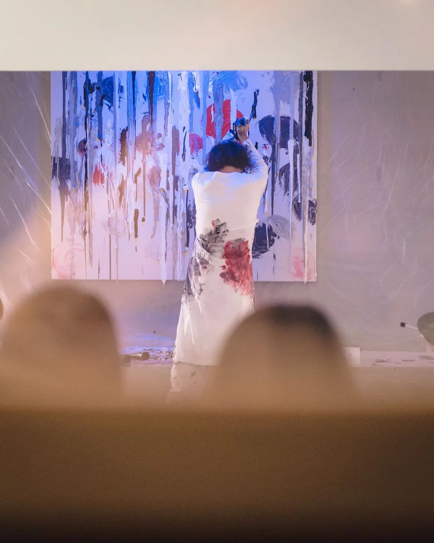 Art Performance: Artist Creating Art