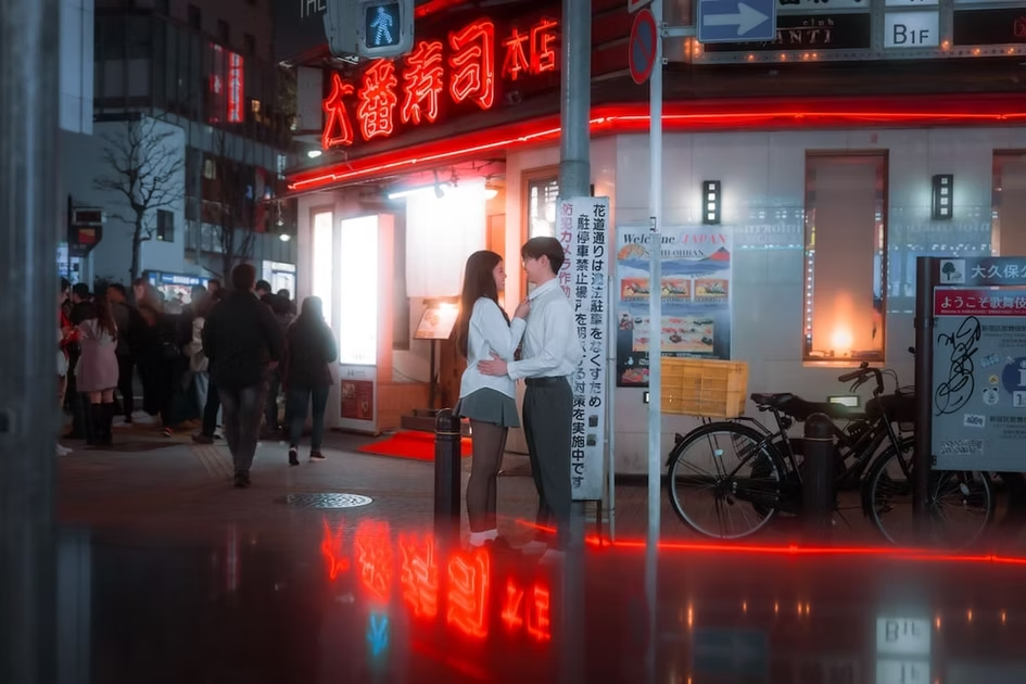 Nighttime Couples Neon Portraits by Tokyo Photographer Deniz Demir Shinjuku Kabukicho