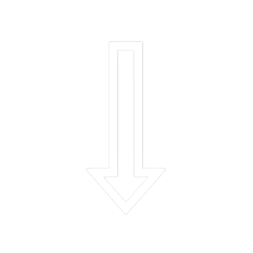 White downward arrow on black background.