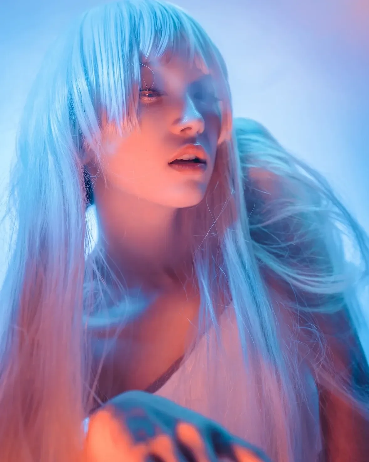 Drifting between light and dreams, where reality fades into neon hues.
