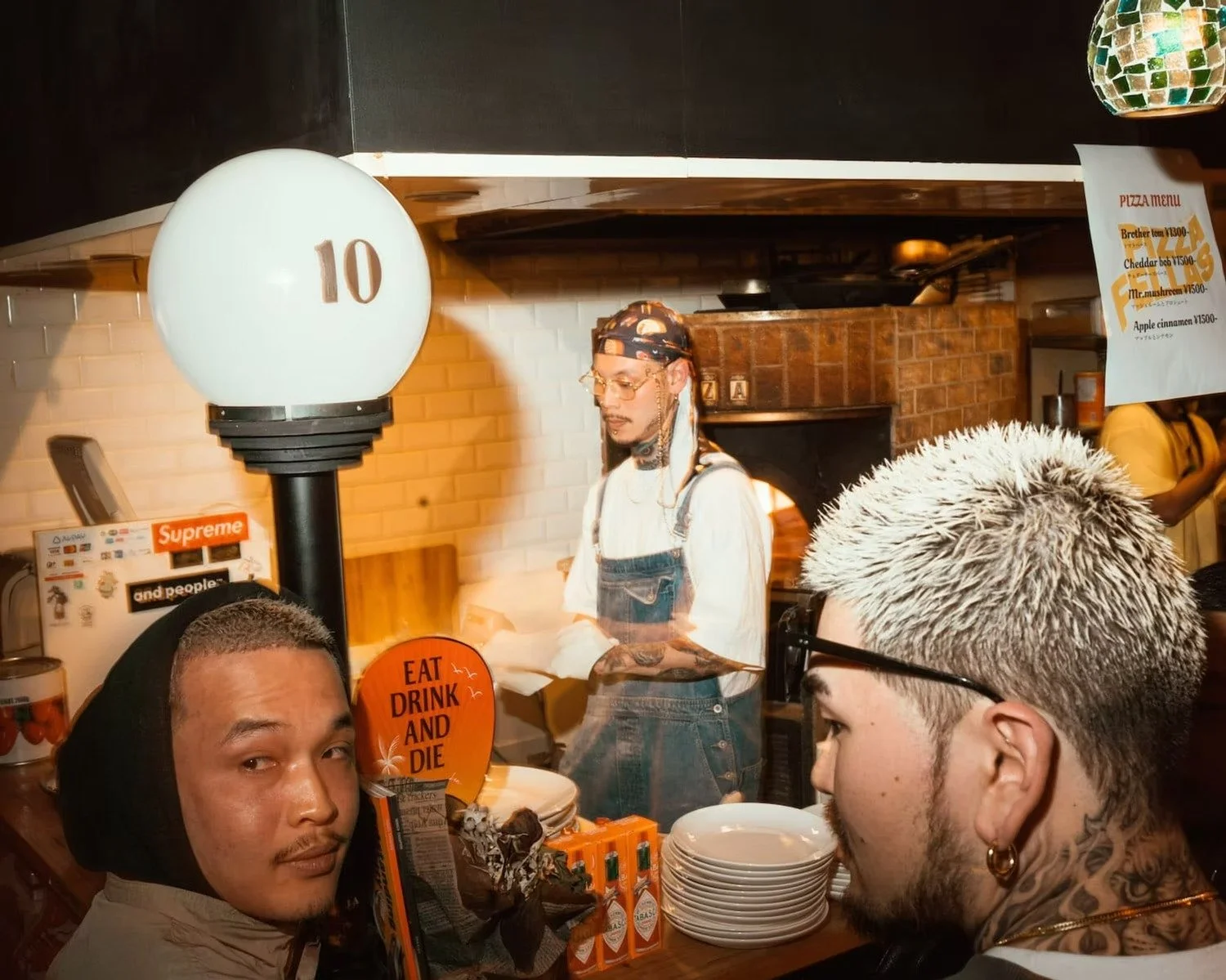 Pizza Brothers event in Shibuya Behind the counter action