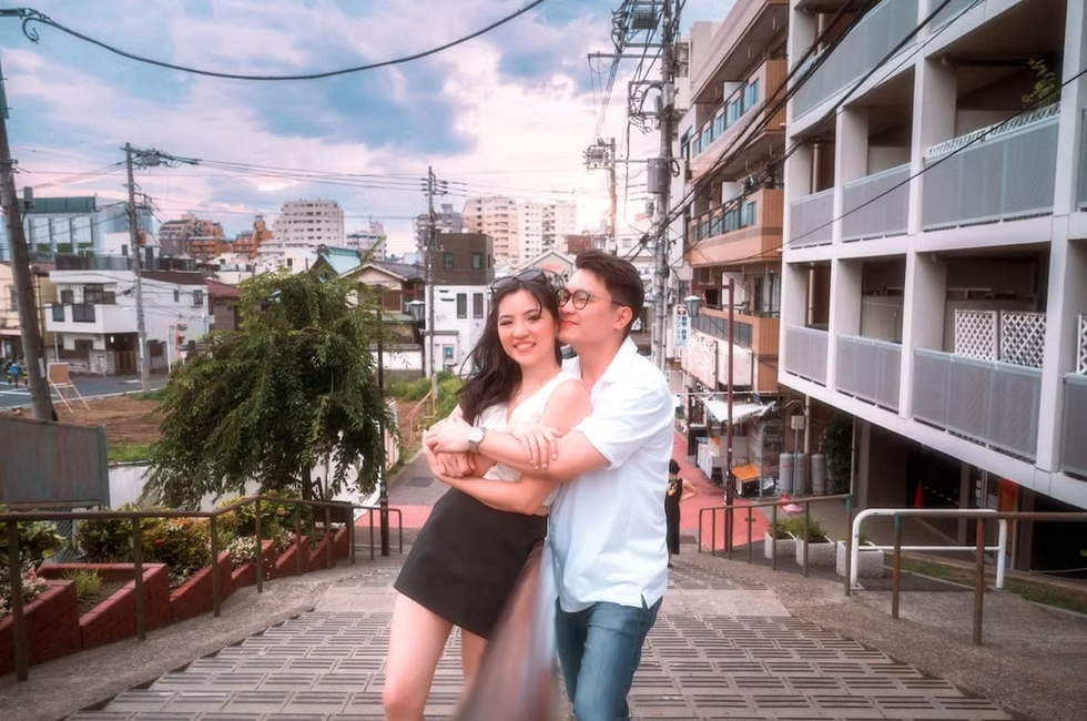 Daytime Couples Portraits by Tokyo Photographer Deniz Demir Yanaka Ginza Sunset