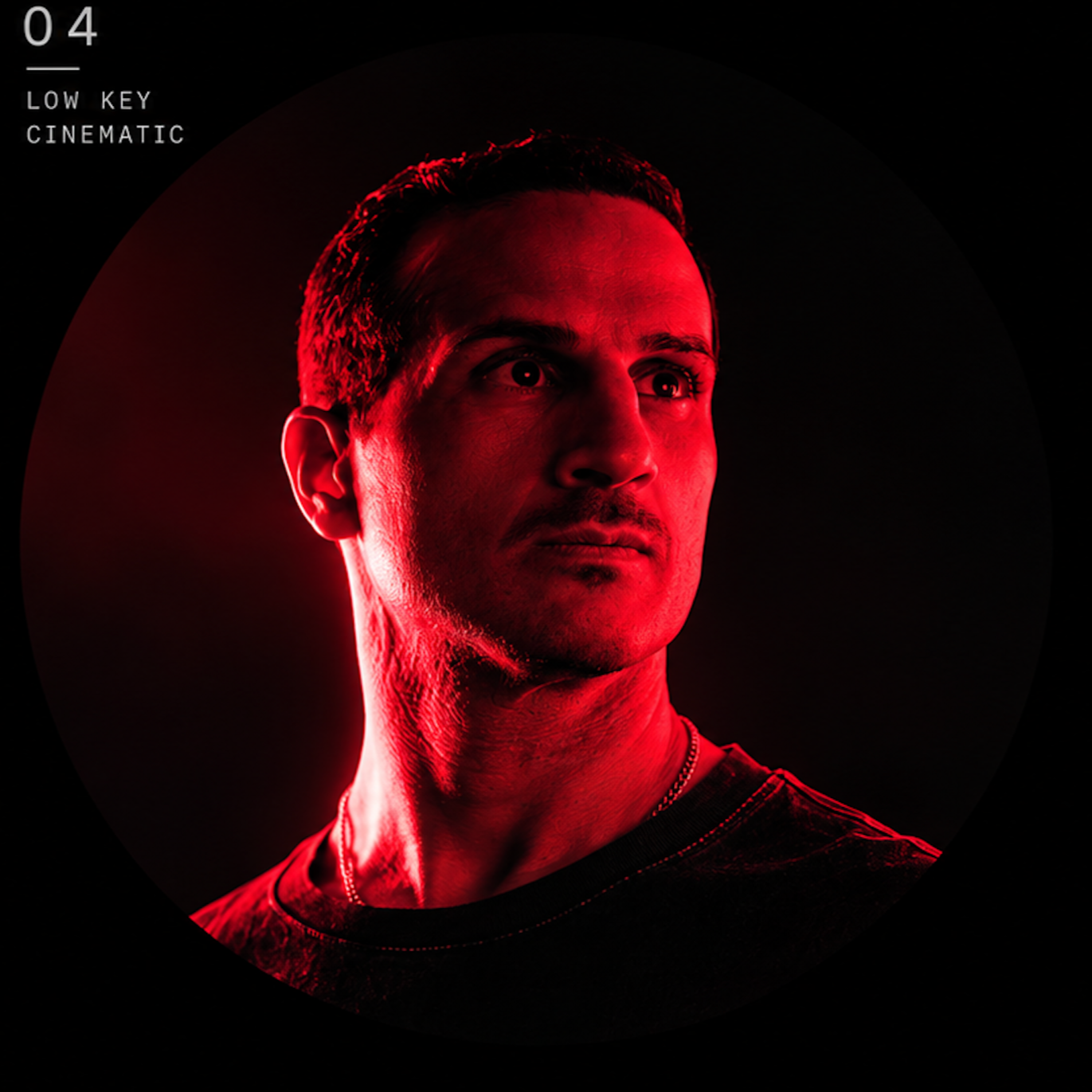 Red light portrait in the studio of Tokyo photographer and Creative Director Deniz Demir.