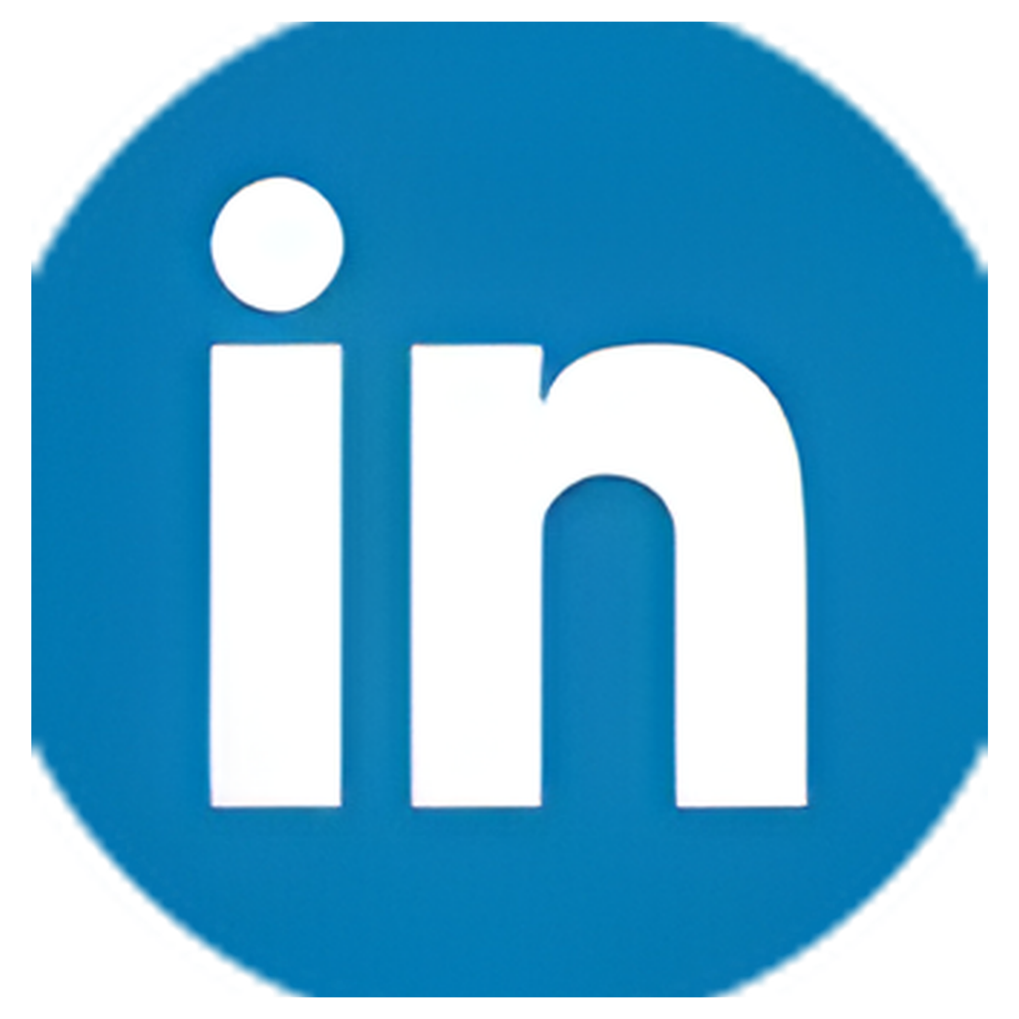 Close-up of a blue sign with a white lowercase 'i' and a white lowercase 'n' on it.