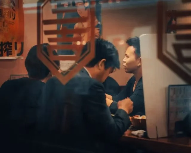 Businessmen Dining at Tokyo Restaurant