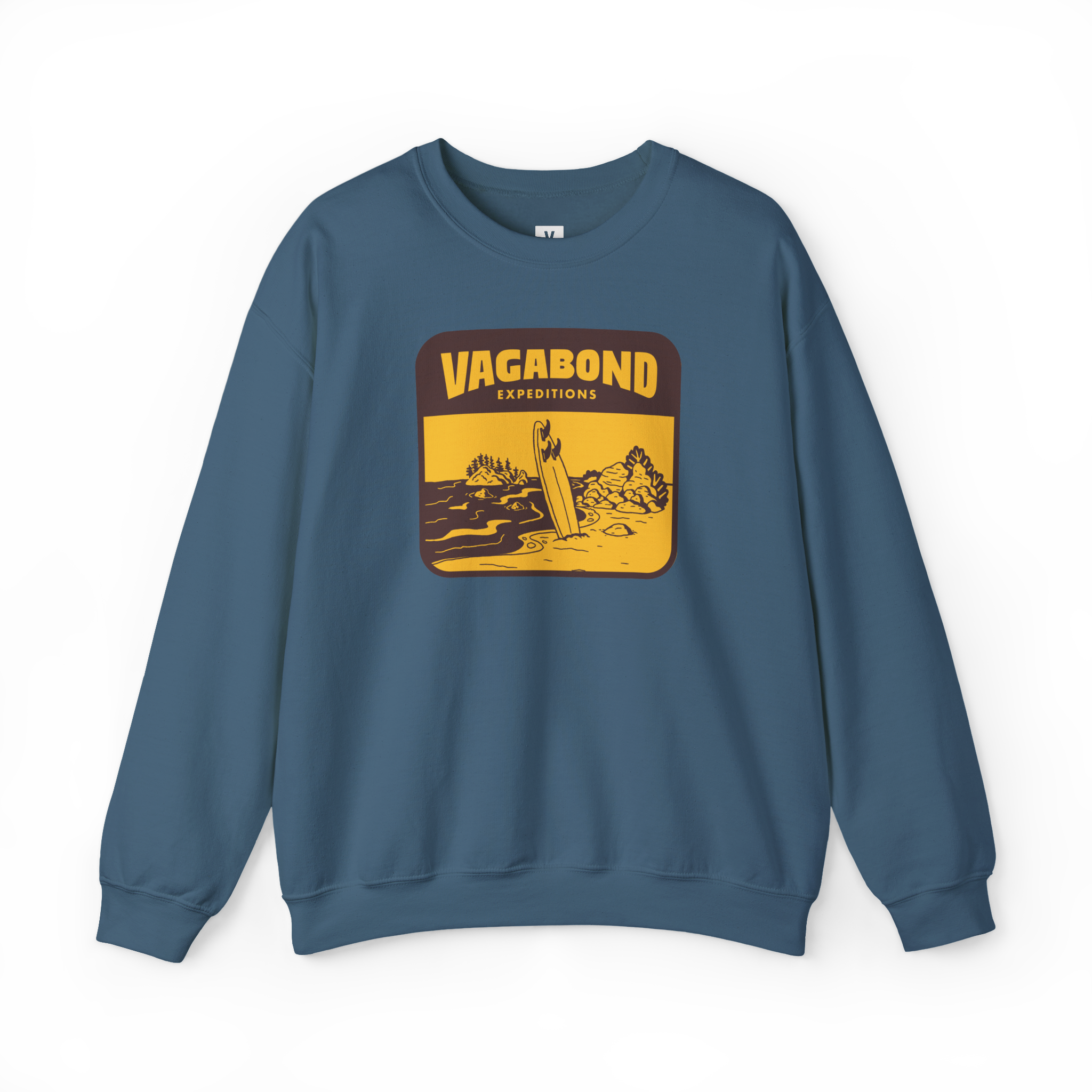 Vagabond Expeditions Crewneck Sweatshirt — Retro Outdoor Adventure Pullover