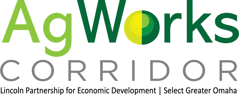 Logo for AgWorks Corridor featuring green and yellow circular design and the words 'AgWorks' and 'Corridor'.