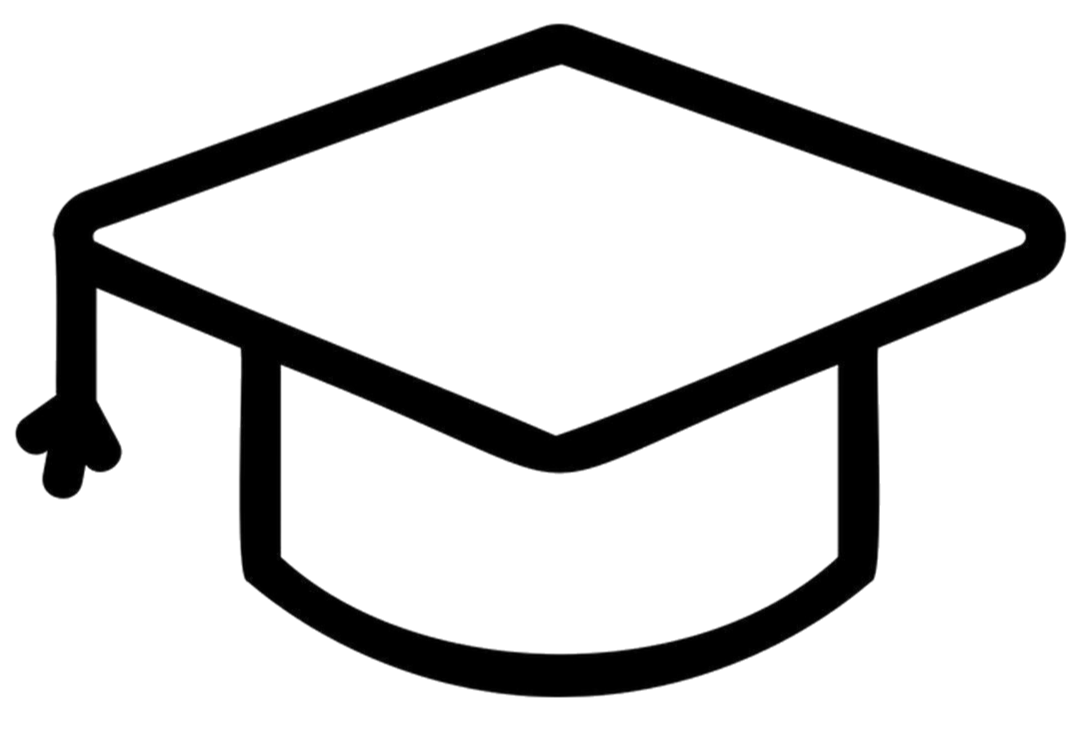 Outline drawing of a graduation cap.