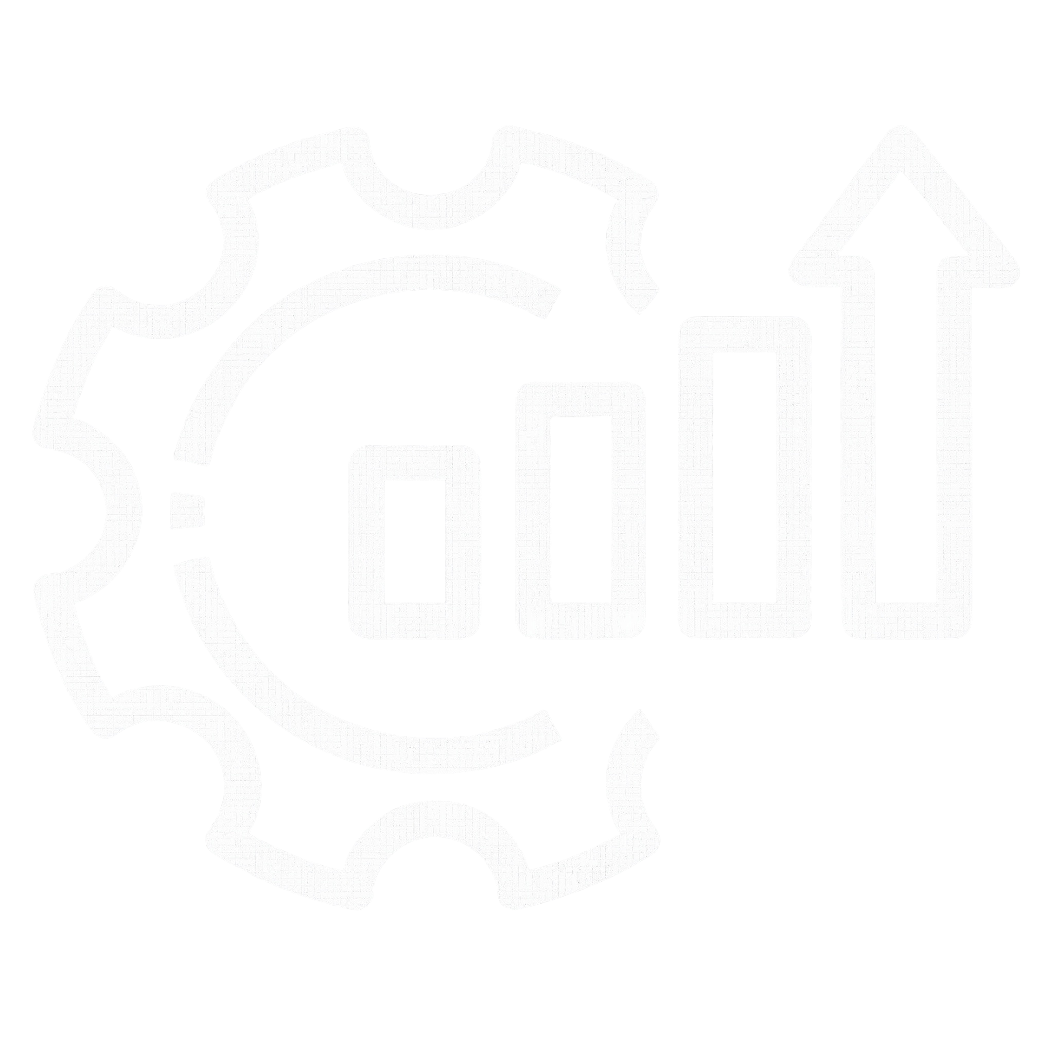 Gear and upward arrow logo