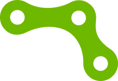 Green molecular structure or connected dots with circular nodes