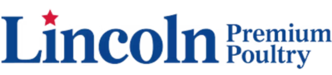 Lincoln Premium Poultry logo with blue text and a red star over the letter 'L'