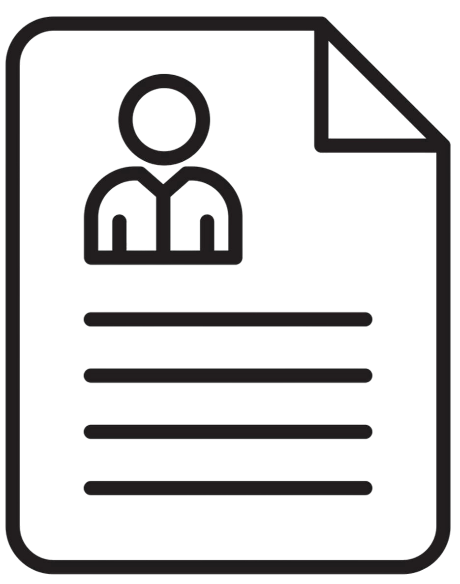 Icon of a person inside a file or document.