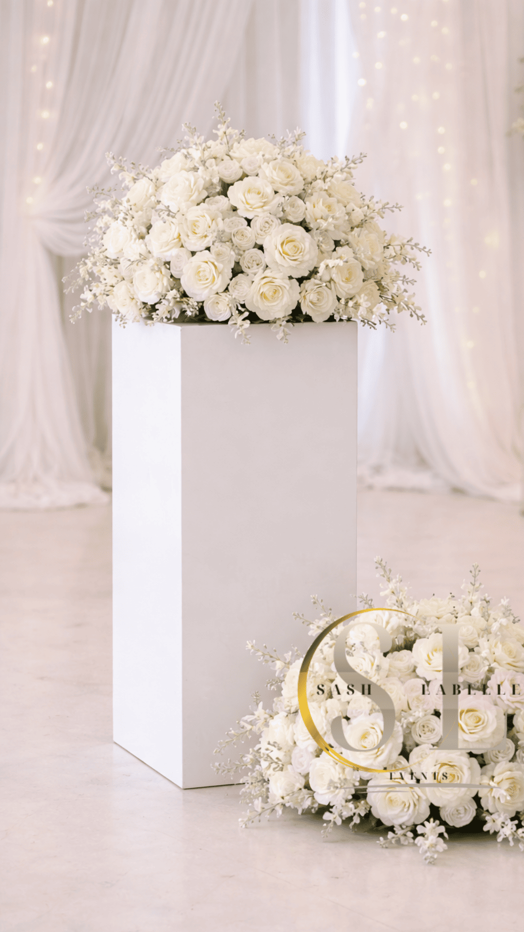 All-White Floral Arrangement Centerpieces for Rent