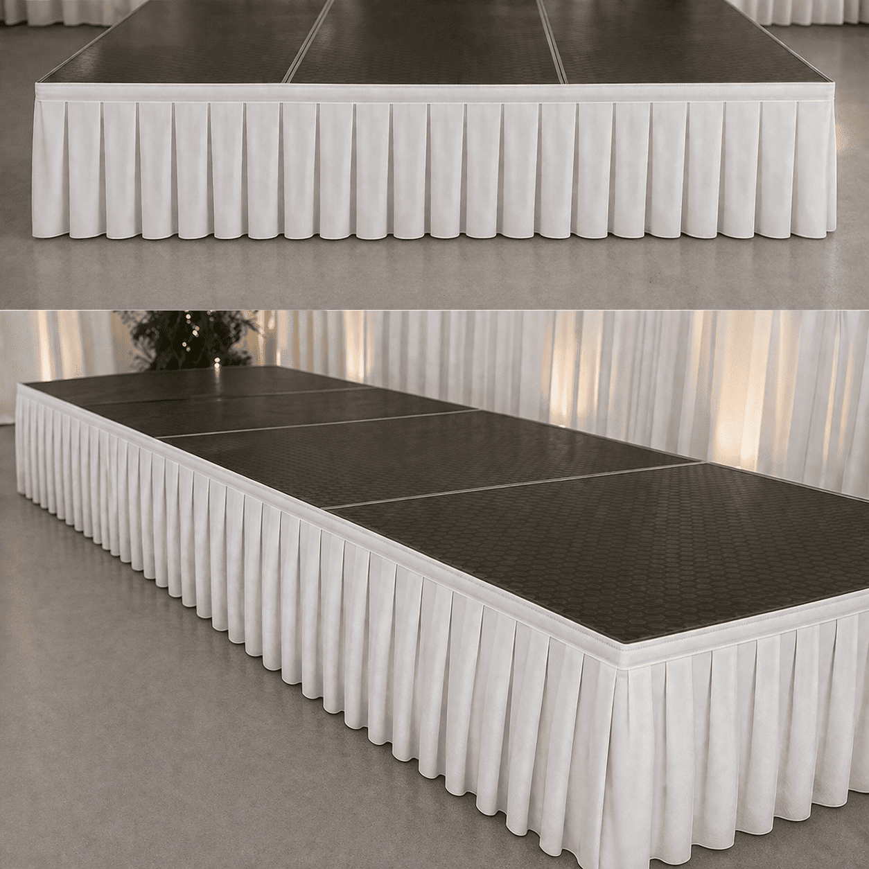 Event pleated Stage skirt Rental