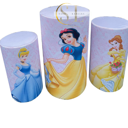 Three rolls of tissue paper featuring Disney princesses Snow White, Belle, and Cinderella.