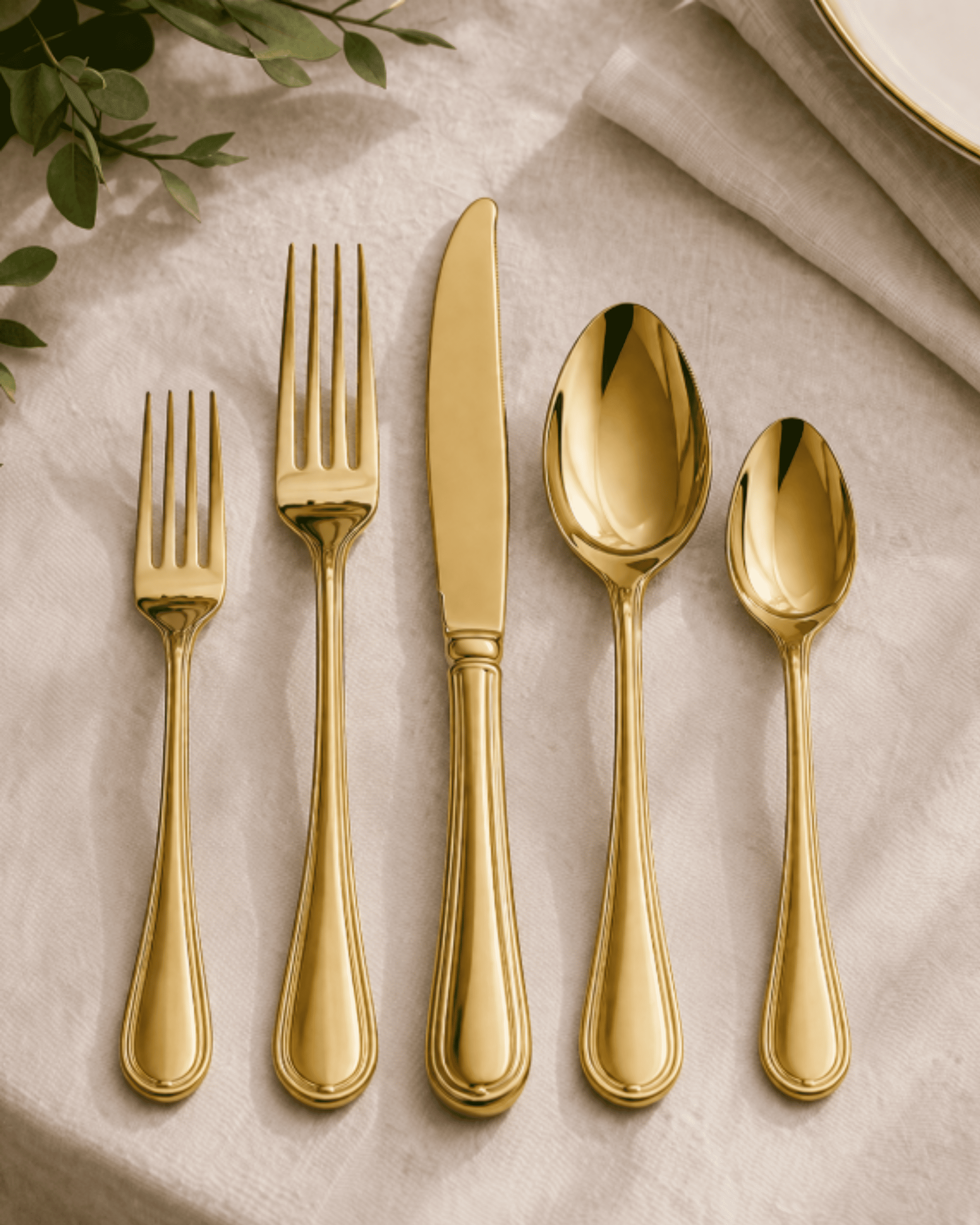 Event Cutlery Set Rentals - Golden