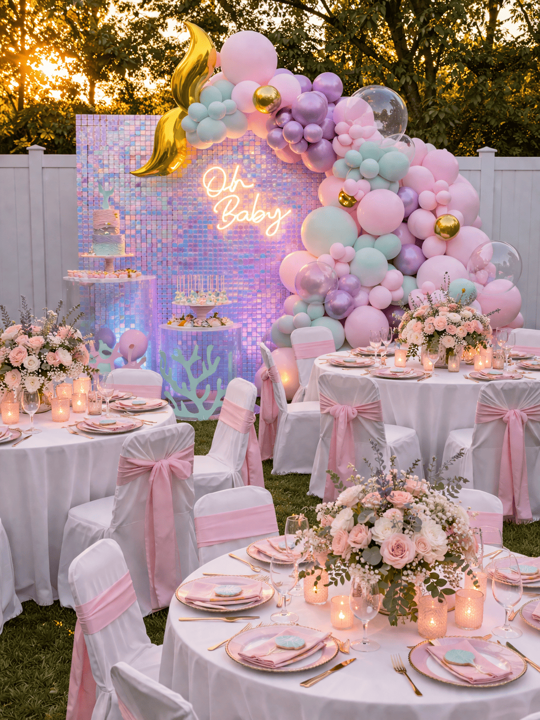 Iridescent Birthday Shimmer Wall