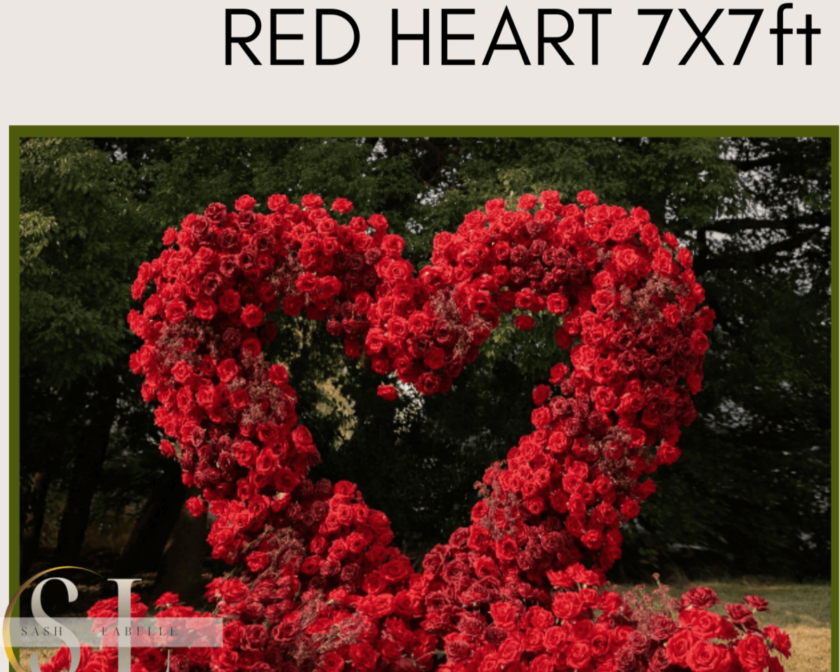 Floral Heart Arch for Rent - Red
