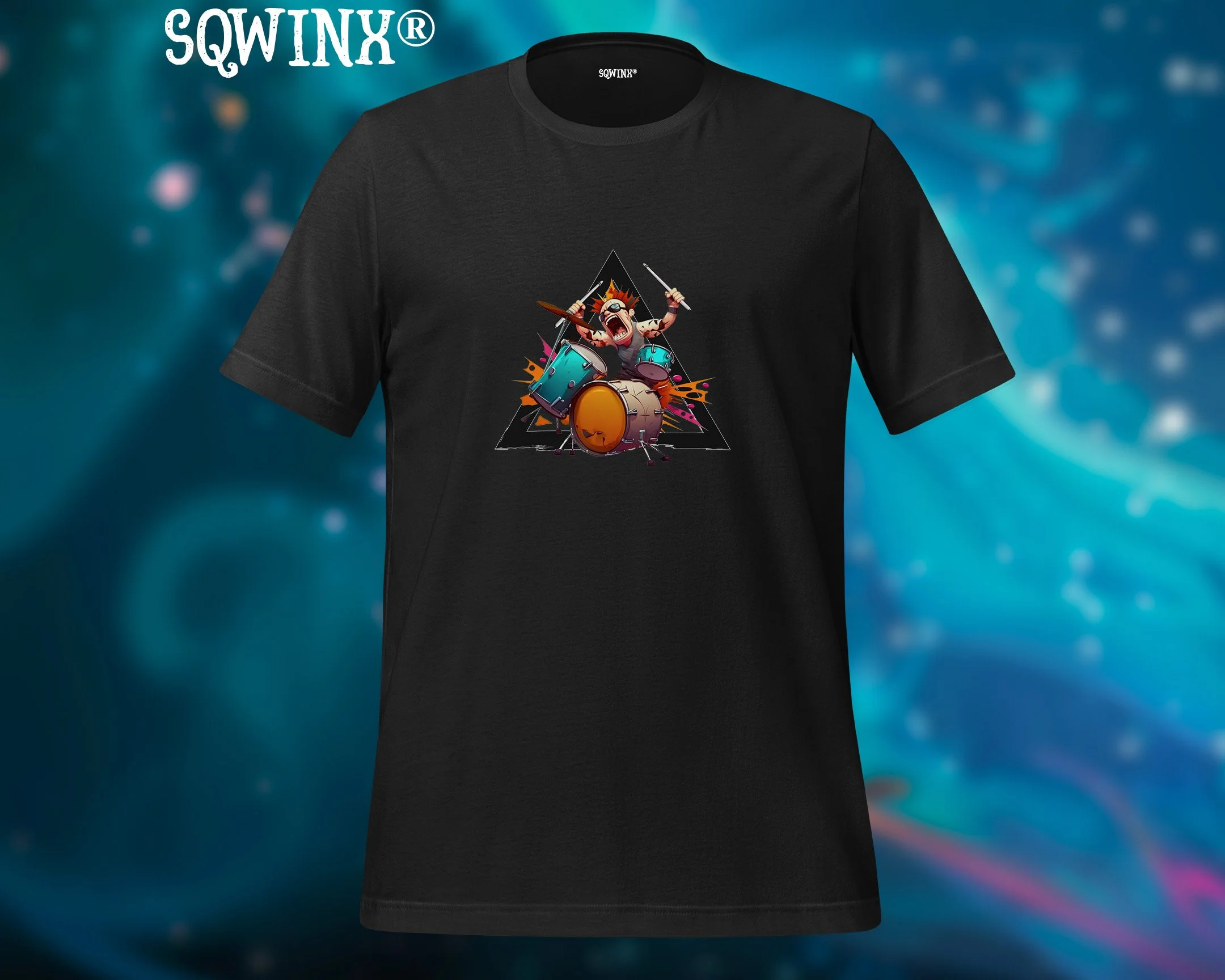 Funny Drummer  T-Shirt | Expressive  kid on Drums Tee | Sqwinx®